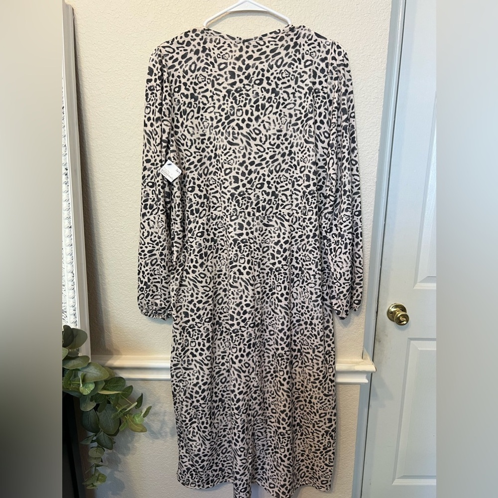 Small Zara Faded Leopard Ruffle Midi Dress - Picture 6 of 13